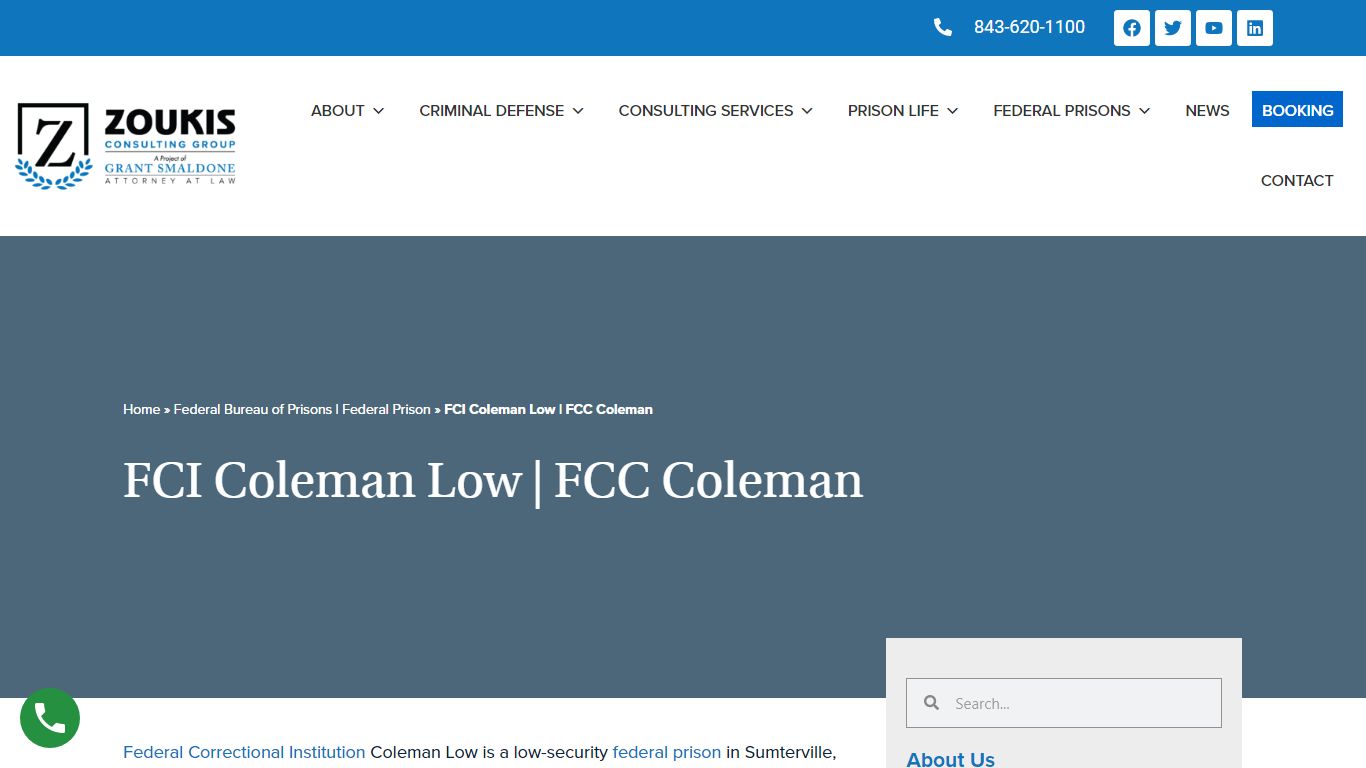 FCI Coleman Low - FCC Coleman - Zoukis Consulting Group